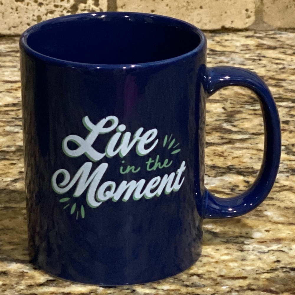 * NEW*  BLUE “Live in the Moment” Mug   (Single)